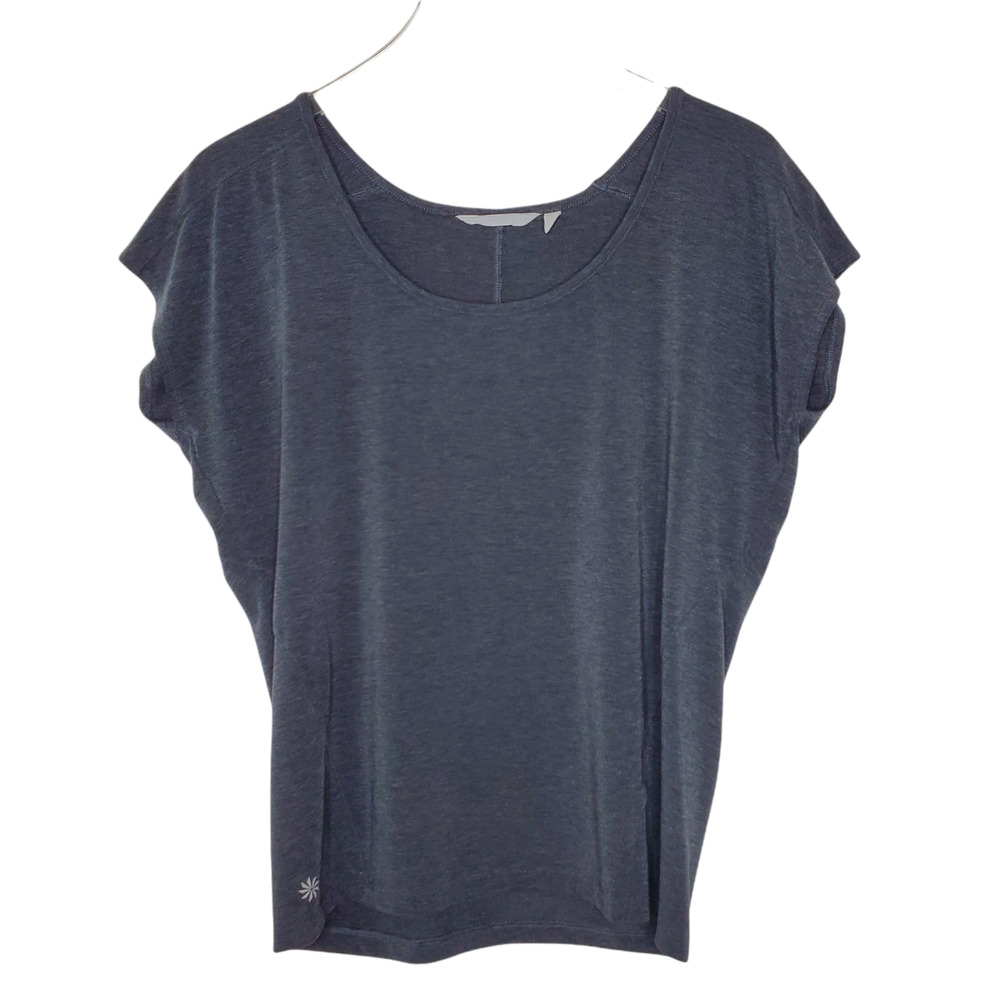 Athleta Active T-Shirt S Gray Slouchy Dolman Short Sleeves Scoop Neck